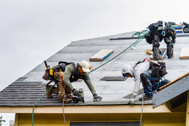 Professional Gutter Installation technician working in Woosung, IL